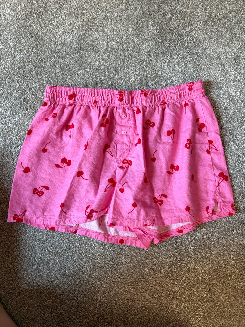 Victoria’s Secret PINK Cherry Print Cotton Boxer Shorts